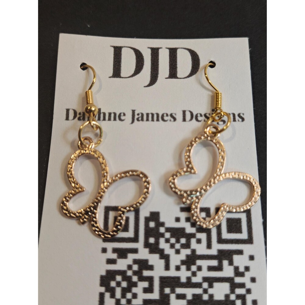 Gold Butterfly Dangle Earrings